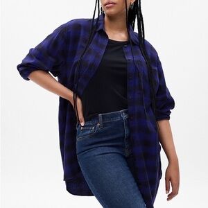 Gap tall plaid weekend flannel tunic